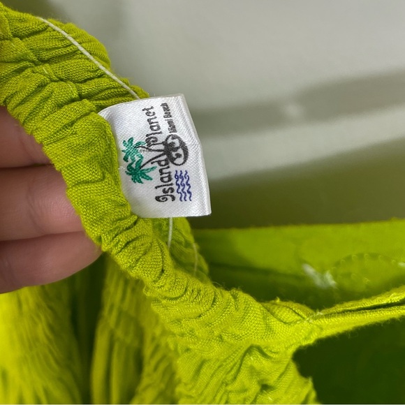 Iland Planet Miami Beach Elegant Green Embroidered Dress Straps Beach Size S/M? - Picture 14 of 16